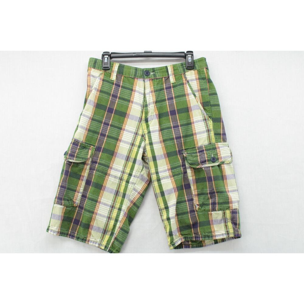 VTG Levis Silver Tab Cargo Shorts Mens 32 Multicolor Plaid Baggy Loose Outdoors